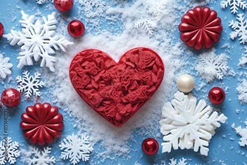 Christmas background ornament snow winter gift and copy space concept by AI Generated