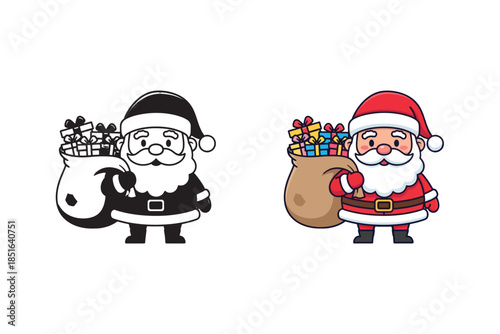 santa claus and snowman