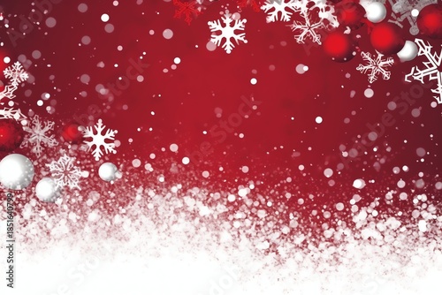 Christmas background ornament snow winter gift and copy space concept by AI Generated
