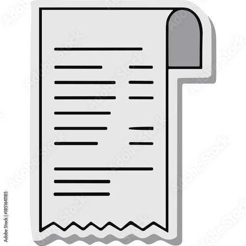 Simple Vector Icon of a Receipt or Bill