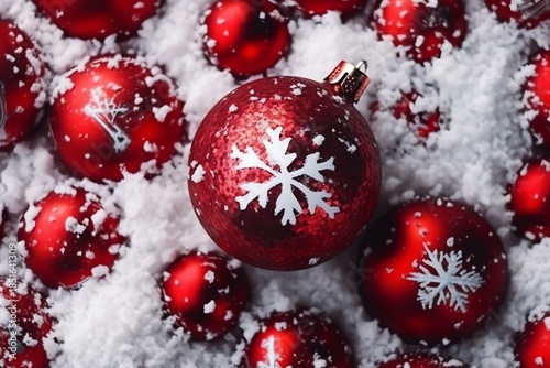 Christmas background ornament snow winter gift and copy space concept by AI Generated