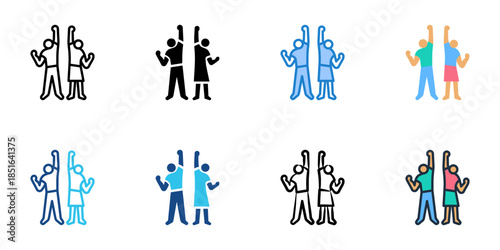 Youth icons set multiple style collection. 
