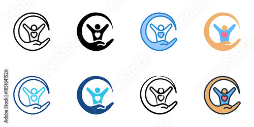 Healthcare icons set multiple style collection. 
