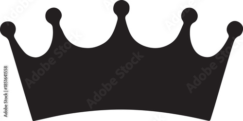Minimal Black Royal Crown Silhouette Icon