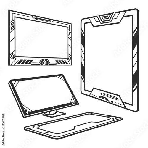 Futuristic computer setup