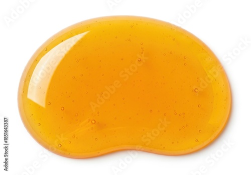 Bright orange gel blob isolated on white surface isolated on white background