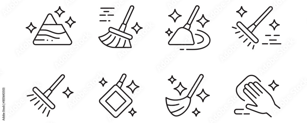 Obraz premium Cleaning tools and gestures for a sparkling clean environment