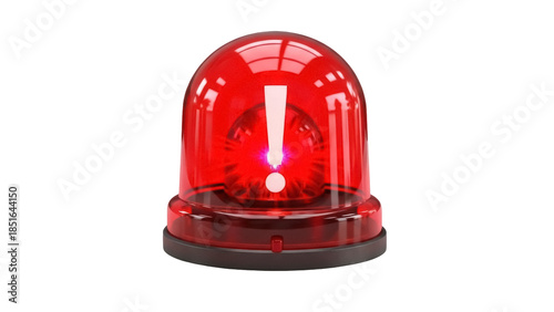 Photos Red emergency flasher PNG isolated on transparent background, warning light for