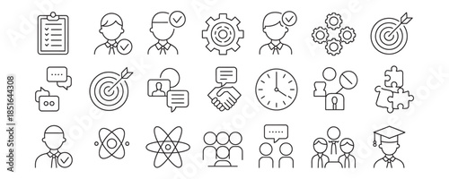 Business strategy and innovation icons for modern companies
