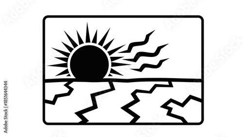 Cracked Earth Under Intense Sun With Heat Waves.
