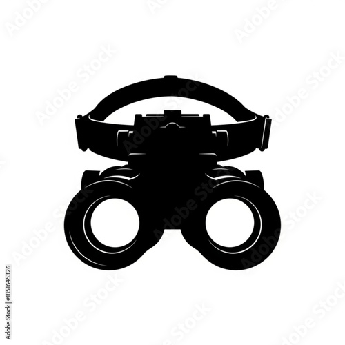 Black silhouette of night vision goggles on a