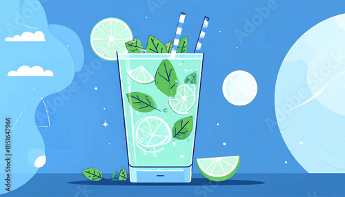 Refreshing drink illustration