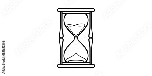 An hourglass with sand flowing through it Vector, illustration