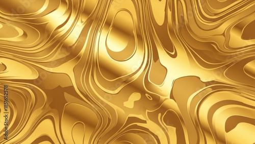 Gold abstract background with swirling patterns and metallic texture, luxury design element