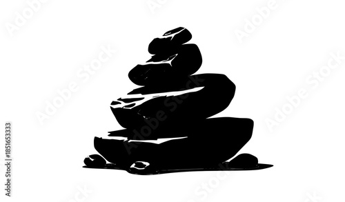 Natural rock pile vector illustration on plain white background