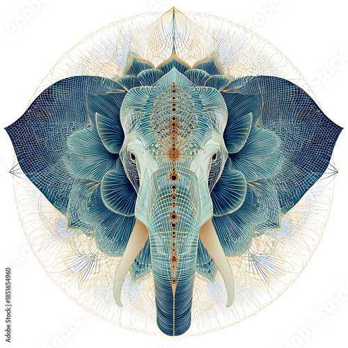 Mandala. Elephant. Popular geometric composition on a transparent background. India. Indian flag. East. For designers, marketers, IT professionals. Popular image, illustration.