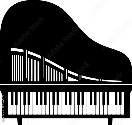Classical musical instrument silhouette perfect for jazz concert poster, music school logo, and orchestra branding