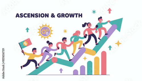 Business Teamwork and Collaboration for Financial Growth Ascension