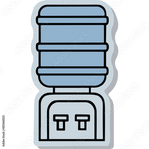 Stylized Blue Water Cooler Dispenser Icon