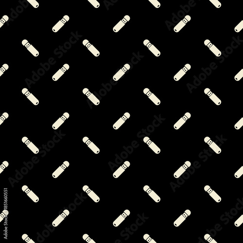 USB flash drive seamless pattern isolated on black background