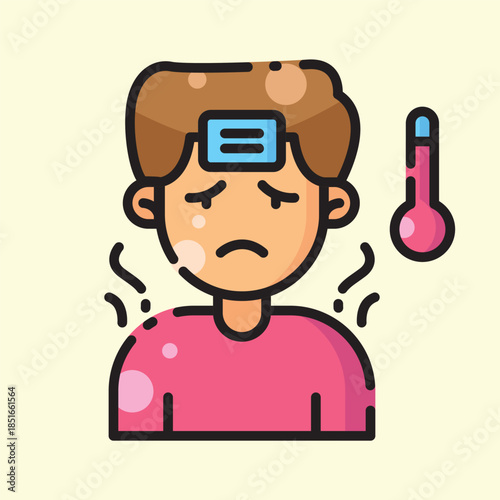 Fill Icon of an Disease fever