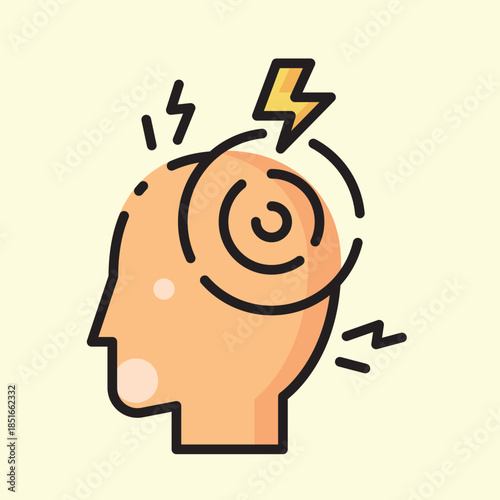 Fill Icon of an Disease headache