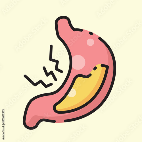 Fill Icon of an Disease stomach pain