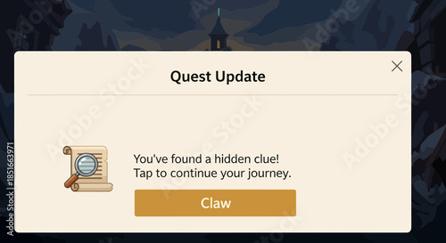 Mystery Journey Notification Displaying A Newly Discovered Hidden Clue