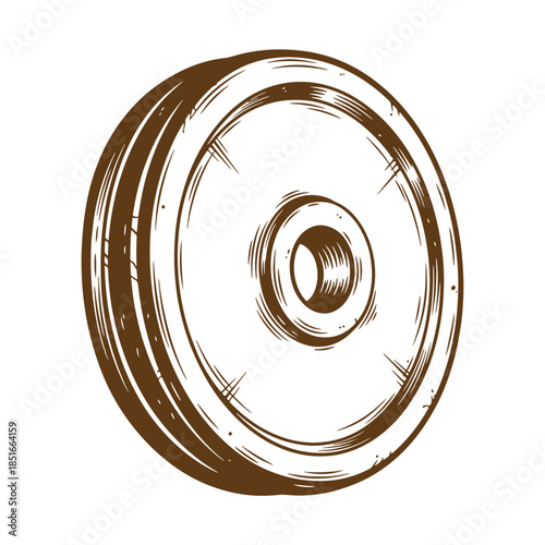 Hand drawn weight plate illustration perfect for fitness and gym related concepts