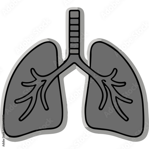 Stylized Lungs Icon - Respiratory System Graphic
