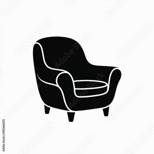 Modern armchair silhouette illustration