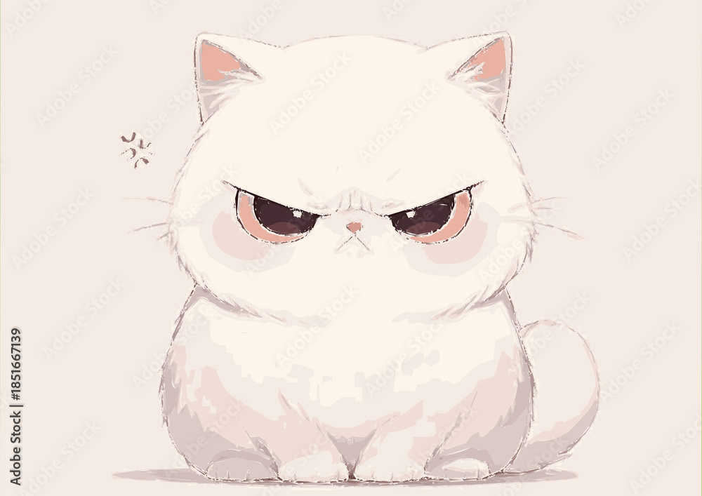 Fototapeta premium cat white angry