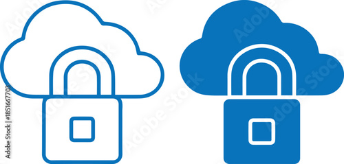 cloud, padlock, lock, security, data protection, safety, icon, simple, minimalist, black and white