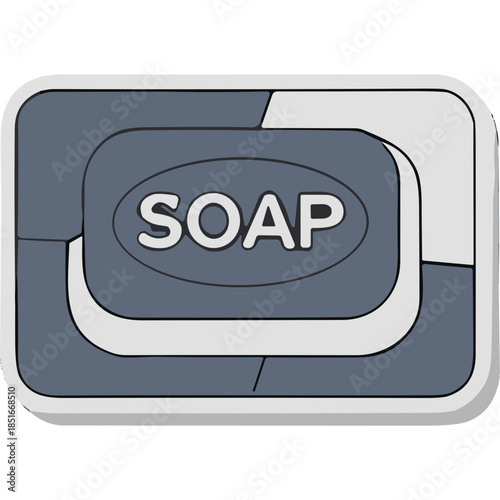 Stylized Soap Bar Icon with 'SOAP' Text