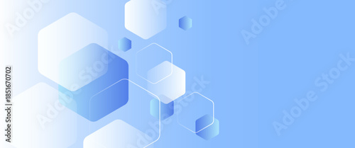 Abstract modern blue banner background design with health icons and symbols. Template design with concept and idea for healthcare technology, innovation medicine, health, science and research.