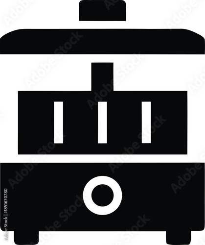 automatic pasta cooker silhouette vector illustration on transparent background