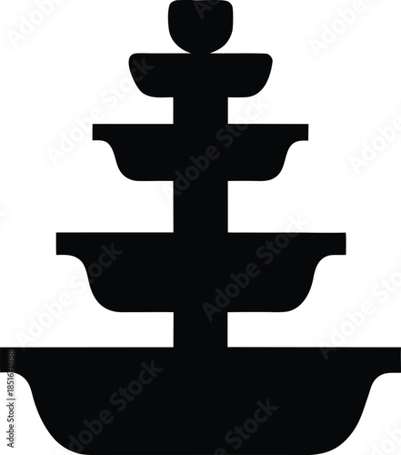 chocolate fountain silhouette vector illustration on transparent background