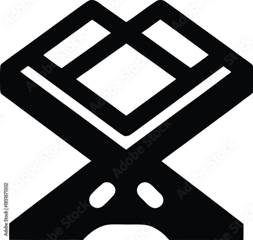 digital quran stand silhouette vector illustration on transparent background