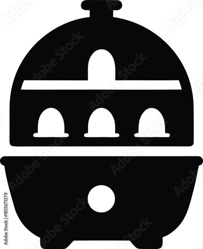 egg cooker silhouette vector illustration on transparent background