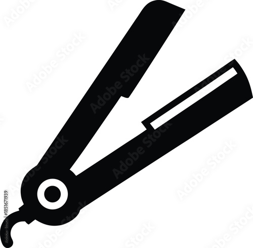 hair straightener silhouette vector illustration on transparent background
