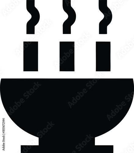 incense burner electric silhouette vector illustration on transparent background