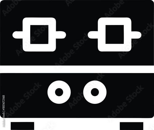 induction cooktop silhouette vector illustration on transparent background