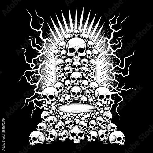 Skull Throne of Death and Power Symbolizing Mortality.