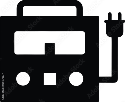 portable power station silhouette vector illustration on transparent background