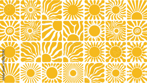 Yellow sun on white background sun white background pattern abstract colorful