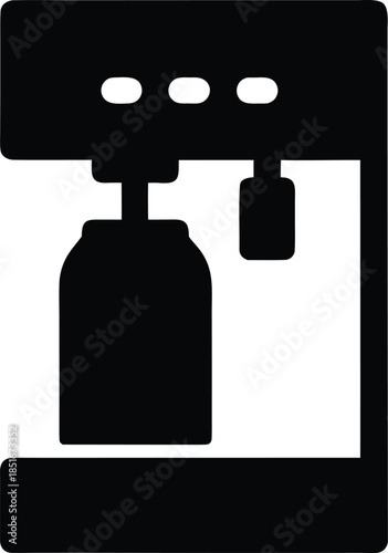 soda maker silhouette vector illustration on transparent background