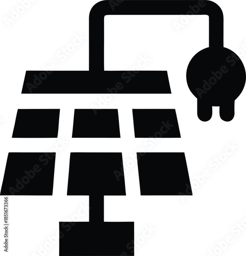 solar generator silhouette vector illustration on transparent background