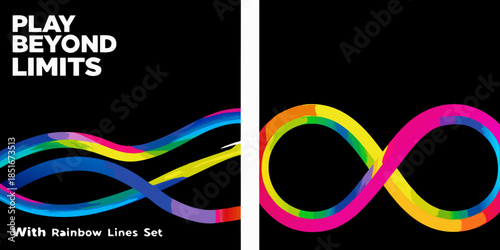 Play beyond limits with rainbow lines an infinity symbol design