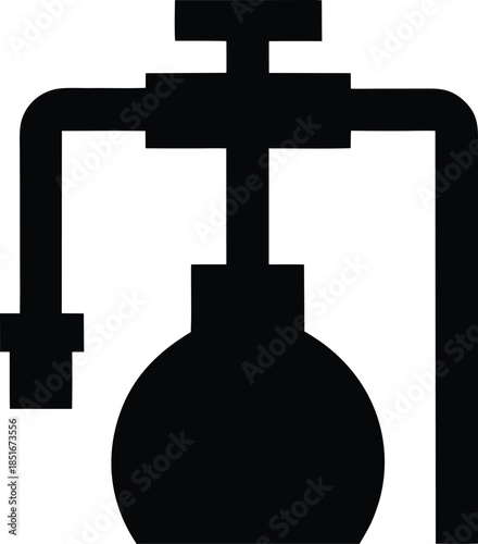 wine preservation system silhouette vector illustration on transparent background