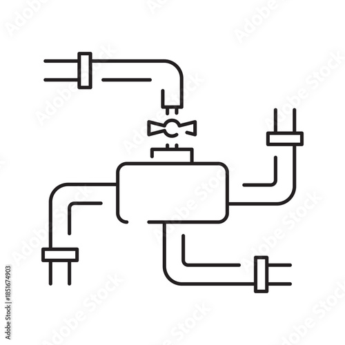 Industrial Pipeline System with Valves and Connectors